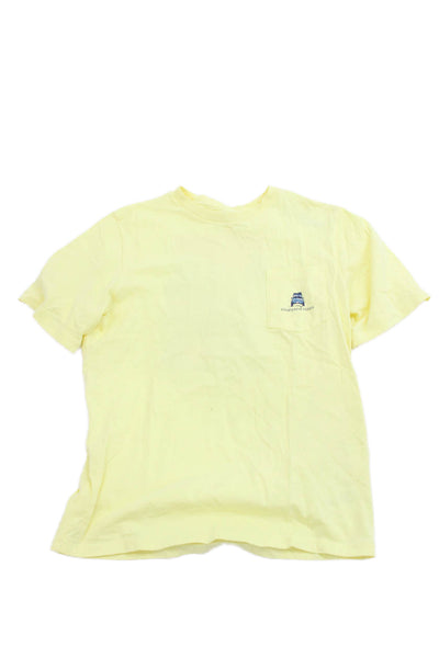 Vineyard Vines Womens Basic Yellow Cotton Graphic Crew Neck T-Shirt Size L