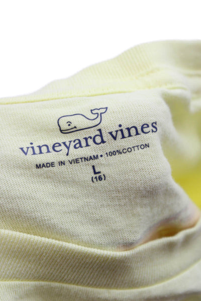 Vineyard Vines Womens Basic Yellow Cotton Graphic Crew Neck T-Shirt Size L