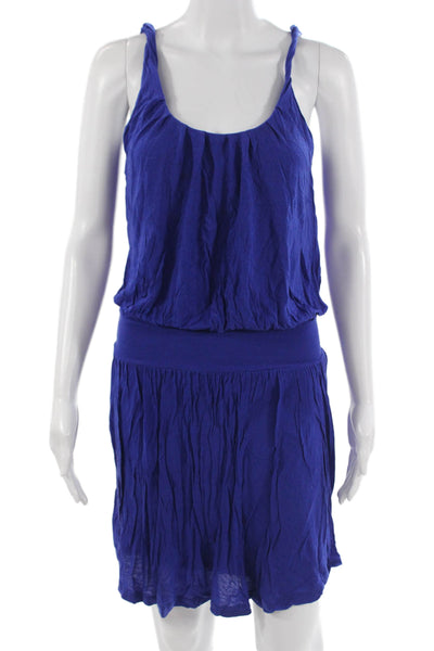 Deletta Anthropologie Women Blouson Tank Dress Blue Sleeveless Modal Size XS