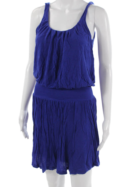 Deletta Anthropologie Women Blouson Tank Dress Blue Sleeveless Modal Size XS