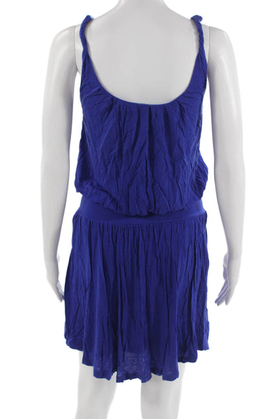 Deletta Anthropologie Women Blouson Tank Dress Blue Sleeveless Modal Size XS