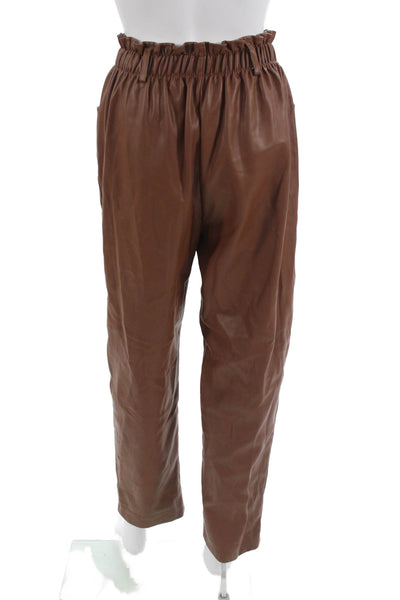 Sam & Lili Women Paperbag Pants Brown Designer Size L