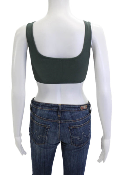 Set Active Womens SculptFlex Box Cut Pullover Sports Bra Green Size S