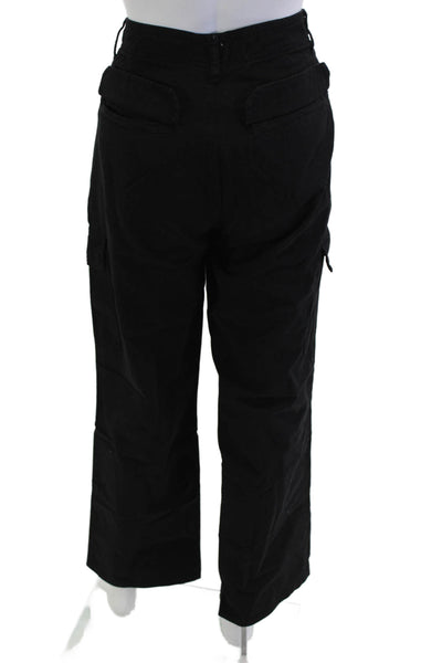 Zara Unisex Black High Rise Cargo Cotton Blend Pants Size 26