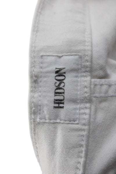 Hudson Womens Boyfriend Mom Jeans White Mid Rise Button Fly Size 31
