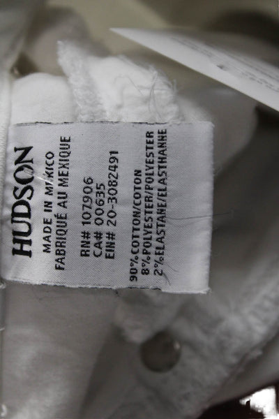 Hudson Womens Boyfriend Mom Jeans White Mid Rise Button Fly Size 31