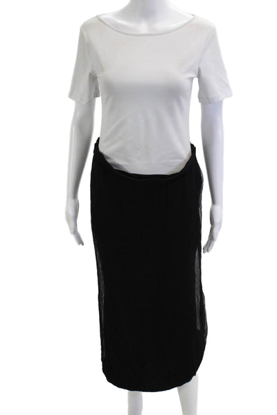 Chan Luu Women Black Maxi Skirt 100% Viscose Long Solid Size S