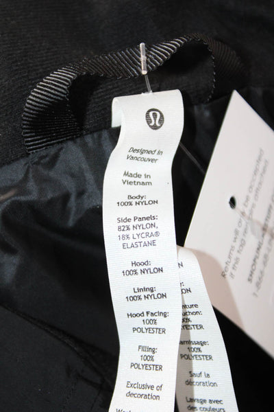 Lululemon Womens Quilted Windbreaker Jacket Black Nylon High Neck Zip Size 2