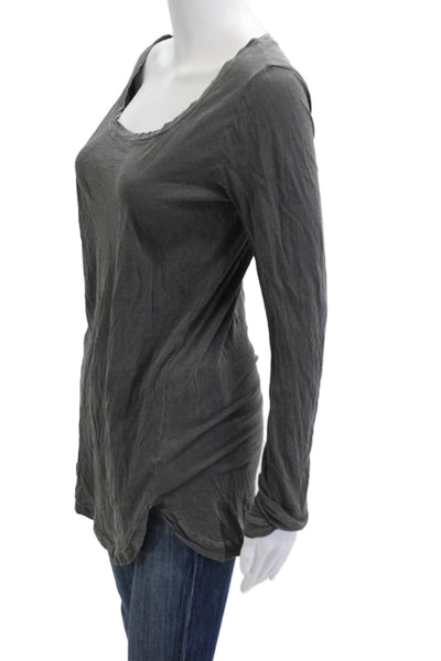 Splendid Womens Basic Tunic T-Shirt Dark Gray Cotton Round Neck Size M