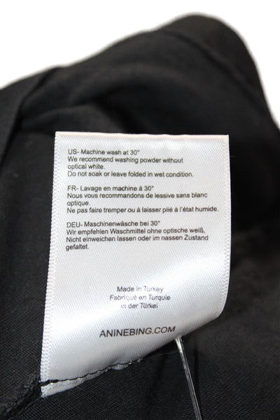 Anine Bing Womens Basic Black Crew Neck Cotton Short Sleeve T-Shirt Size XS