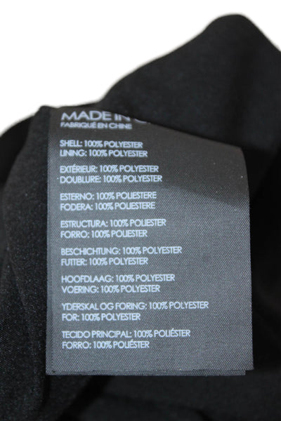 Club Monaco Women A-Line Fit & Flare Black Dress Round Neck Hook & Eye Size 6