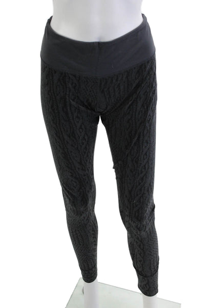 Lululemon Women Black Ankle Jegging Nylon Blend Aztec Size 10