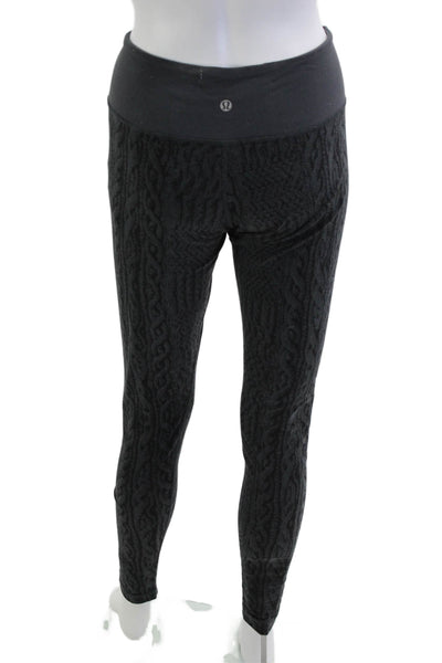 Lululemon Women Black Ankle Jegging Nylon Blend Aztec Size 10