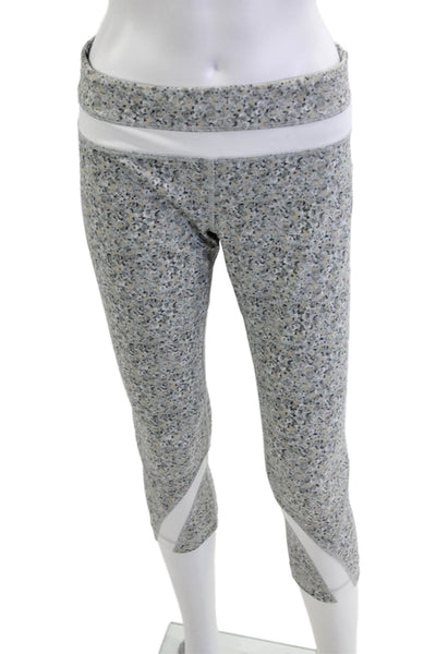 Lululemon Women Capri Leggings Gray Nylon Blend Zip Size 8