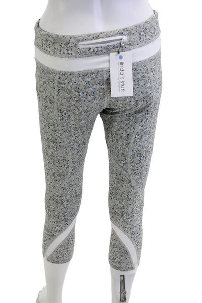 Lululemon Women Capri Leggings Gray Nylon Blend Zip Size 8