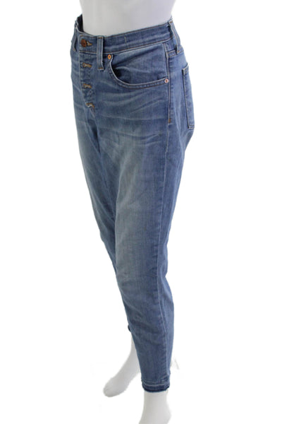 Madewell Womens Mom Tapered Jeans Blue High Waist Button Size 29