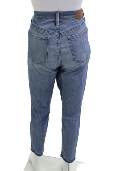 Madewell Womens Mom Tapered Jeans Blue High Waist Button Size 29