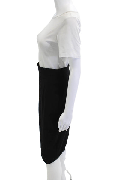 Escada Womens Straight Pencil Skirt Black Midi Wool Size 36