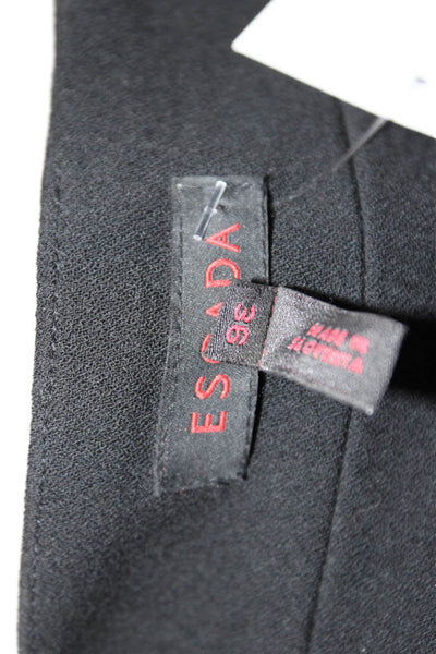 Escada Womens Straight Pencil Skirt Black Midi Wool Size 36