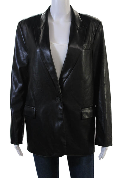 Zara Womens Biker Blazer Black Size S