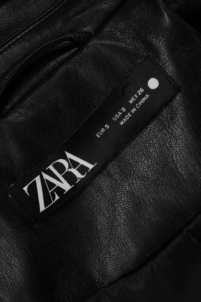 Zara Womens Biker Blazer Black Size S