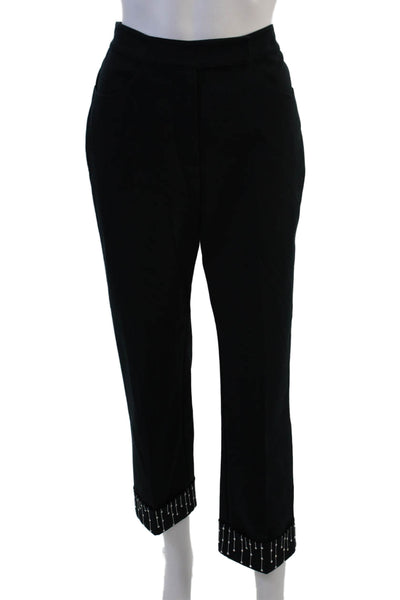 St. John Sport By Marie Gray Women Ankle Cropped Black Dress Pants Size 6