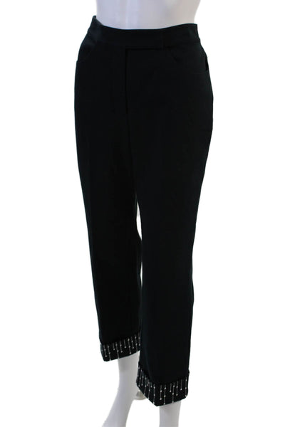 St. John Sport By Marie Gray Women Ankle Cropped Black Dress Pants Size 6