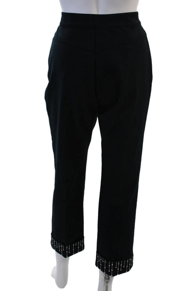 St. John Sport By Marie Gray Women Ankle Cropped Black Dress Pants Size 6