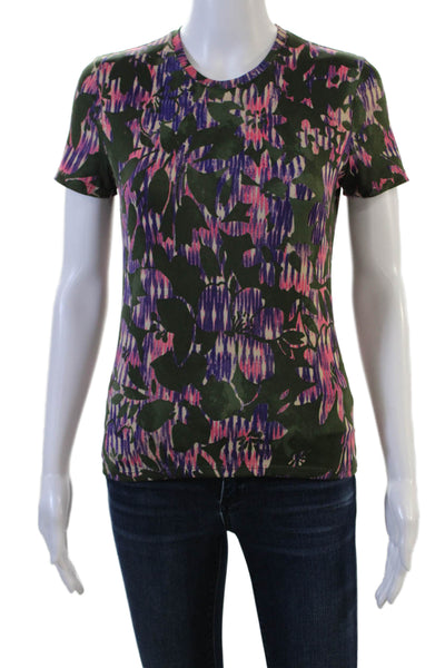 Versace Classic V2 Women Floral Viscose Crew Neck Short Sleeve T-Shirt Size 42