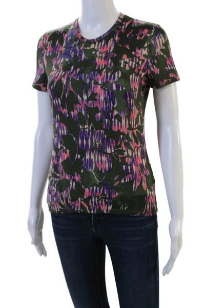 Versace Classic V2 Women Floral Viscose Crew Neck Short Sleeve T-Shirt Size 42