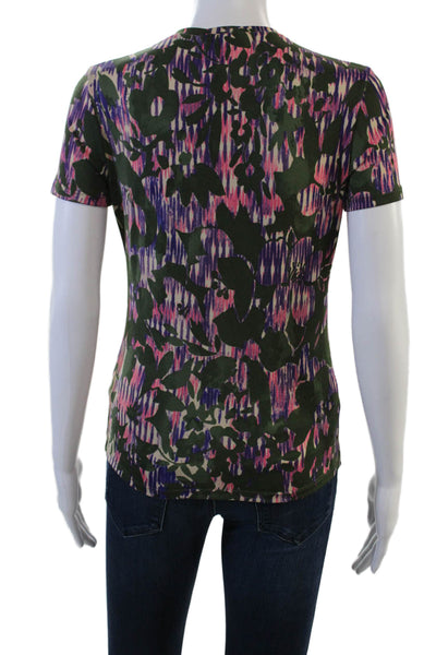 Versace Classic V2 Women Floral Viscose Crew Neck Short Sleeve T-Shirt Size 42