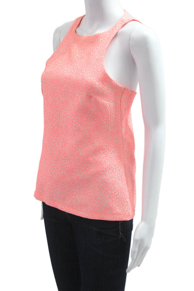 Zara Trafaluc Women Pink Leopard Print High Neck Zip Tank Sleeveless Size XS