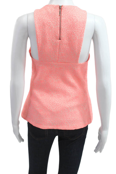 Zara Trafaluc Women Pink Leopard Print High Neck Zip Tank Sleeveless Size XS