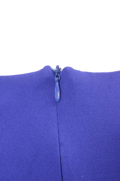 Zara Womens Blouse Blue Crew Neck Long Sleeve Polyester Button Size S