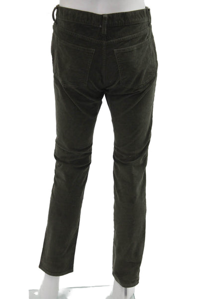 J Crew Mens Army Green Cotton Button Pants Size 32