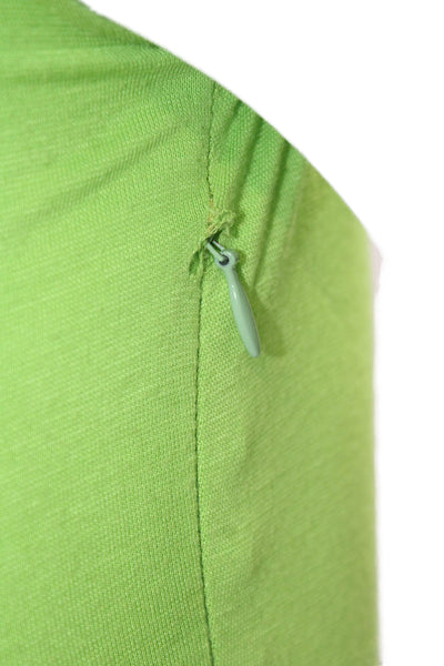 Tracy Feith Women Tank Dress Green Cotton Tie Round Neck Knee Length Size PP
