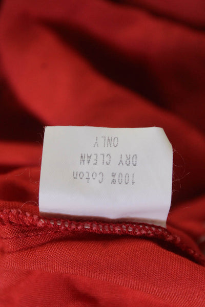 Donale St. Barth-St Tropez Women Red Kaftan Dress Long Sleeve V-Neck Size M