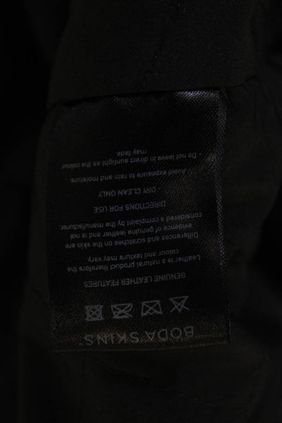 Boda Skins Womens Black Quilted Biker Motorcycle Napa Leather Jacket Size M