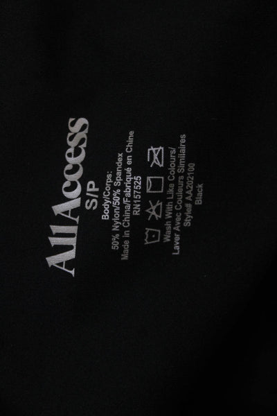 All Access Women Cropped Tank Black Square Neck Sleeveless 90s Size S