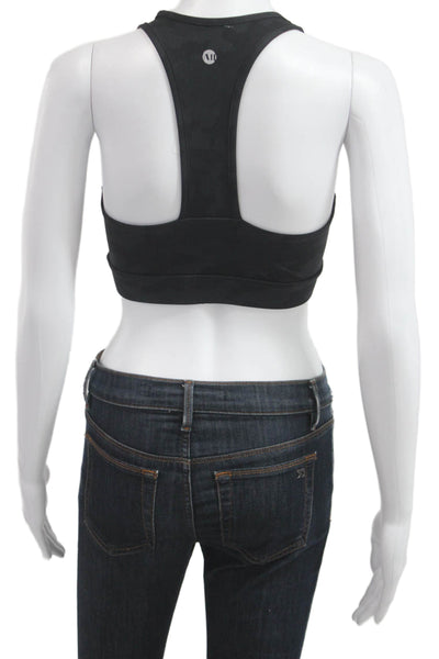 All Access Womens Sports Bra Black Camouflage Nylon Scoop Neck Size S
