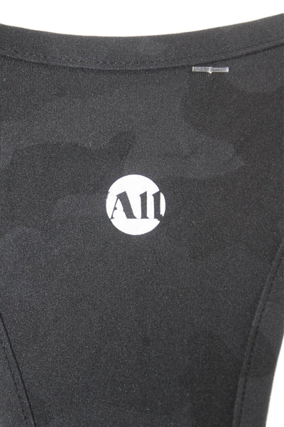 All Access Womens Sports Bra Black Camouflage Nylon Scoop Neck Size S