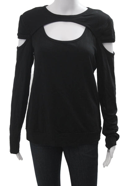 Bailey 44 Women Black Long Sleeve Designer Sweatshirt Modal Spandex Size L