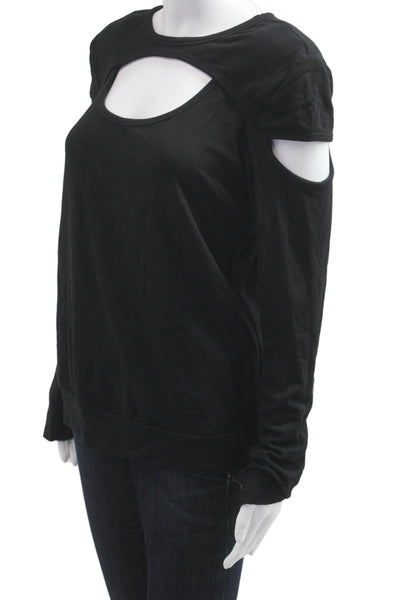 Bailey 44 Women Black Long Sleeve Designer Sweatshirt Modal Spandex Size L