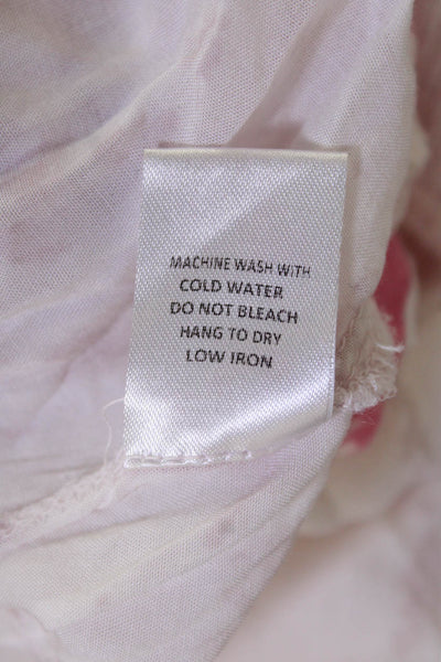 Darah Dahl Women Pink Sleeveless Sundress Rayon Button Short Beach Size L