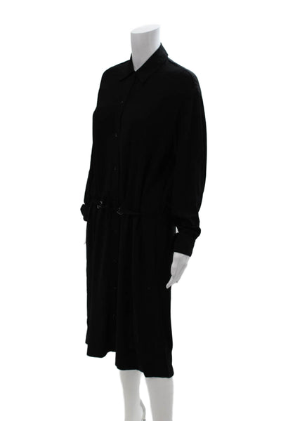 Vince Womens Black Shirt Dress Long Sleeve Collared Button Knee Length Size M