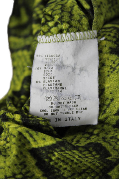 Etro Womens Green Animal Print Camisole Sleeveless Viscose Silk Blend Size 44