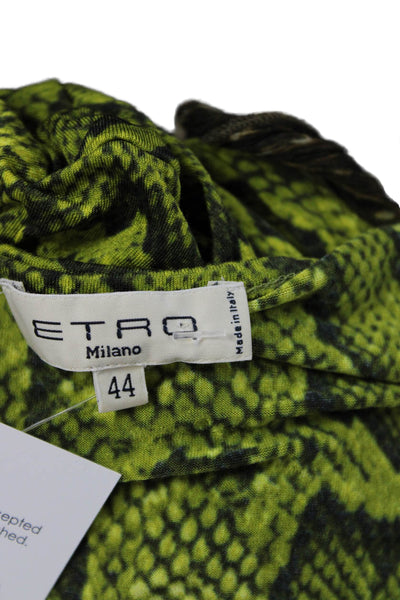Etro Womens Green Animal Print Camisole Sleeveless Viscose Silk Blend Size 44