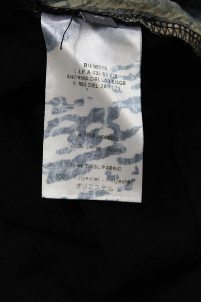 Cotelac Women T-Shirt Black Graphic Print Short Sleeve Wool Size 3