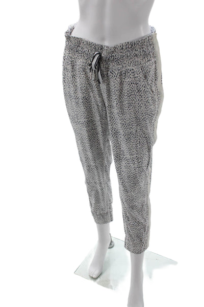 Lululemon Women Cropped Jogger Pants White Animal Print Size 6