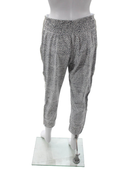 Lululemon Women Cropped Jogger Pants White Animal Print Size 6
